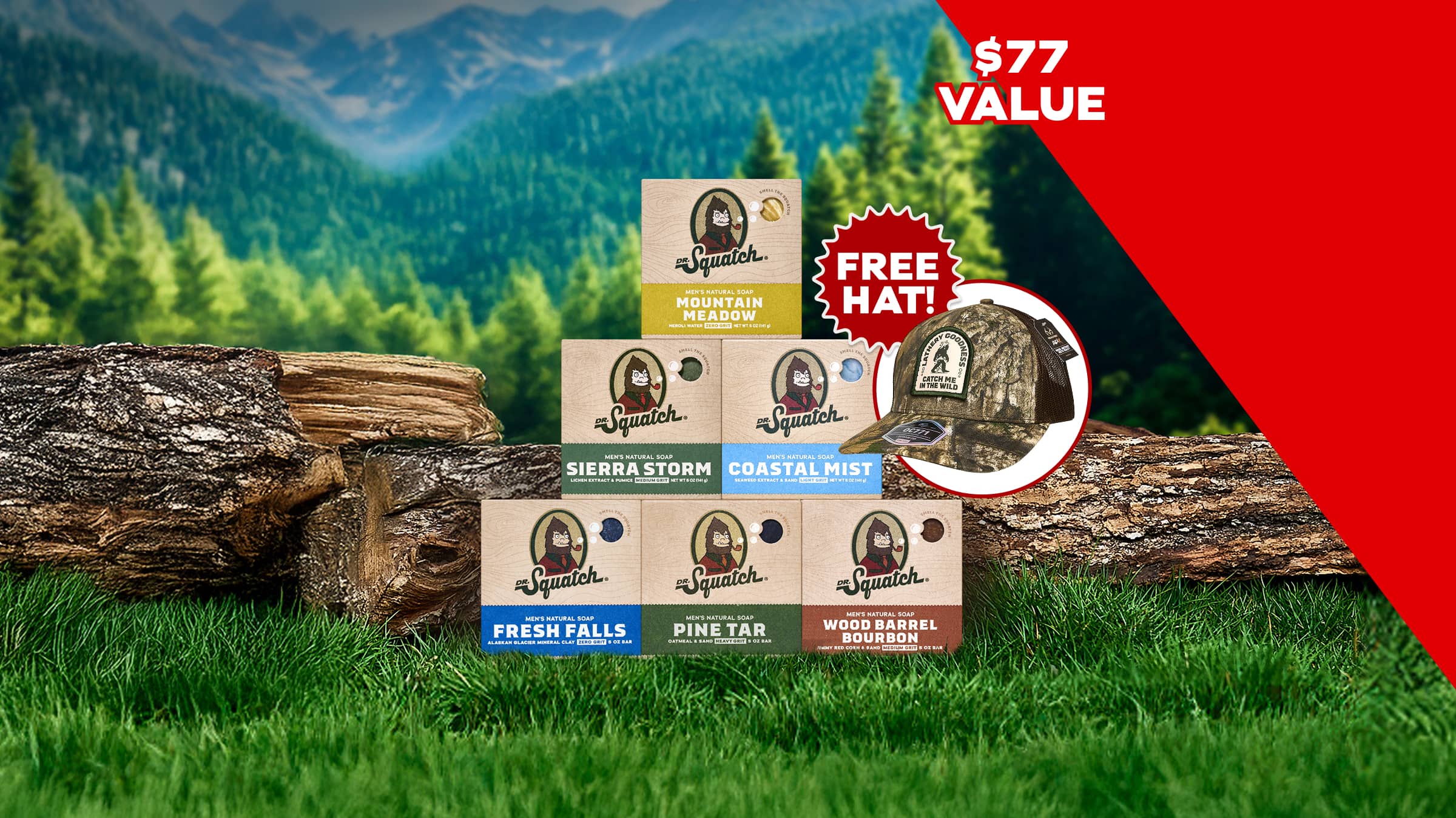 6 Pack Bar Soap + FREE Realtree Hat